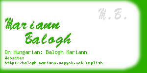 mariann balogh business card